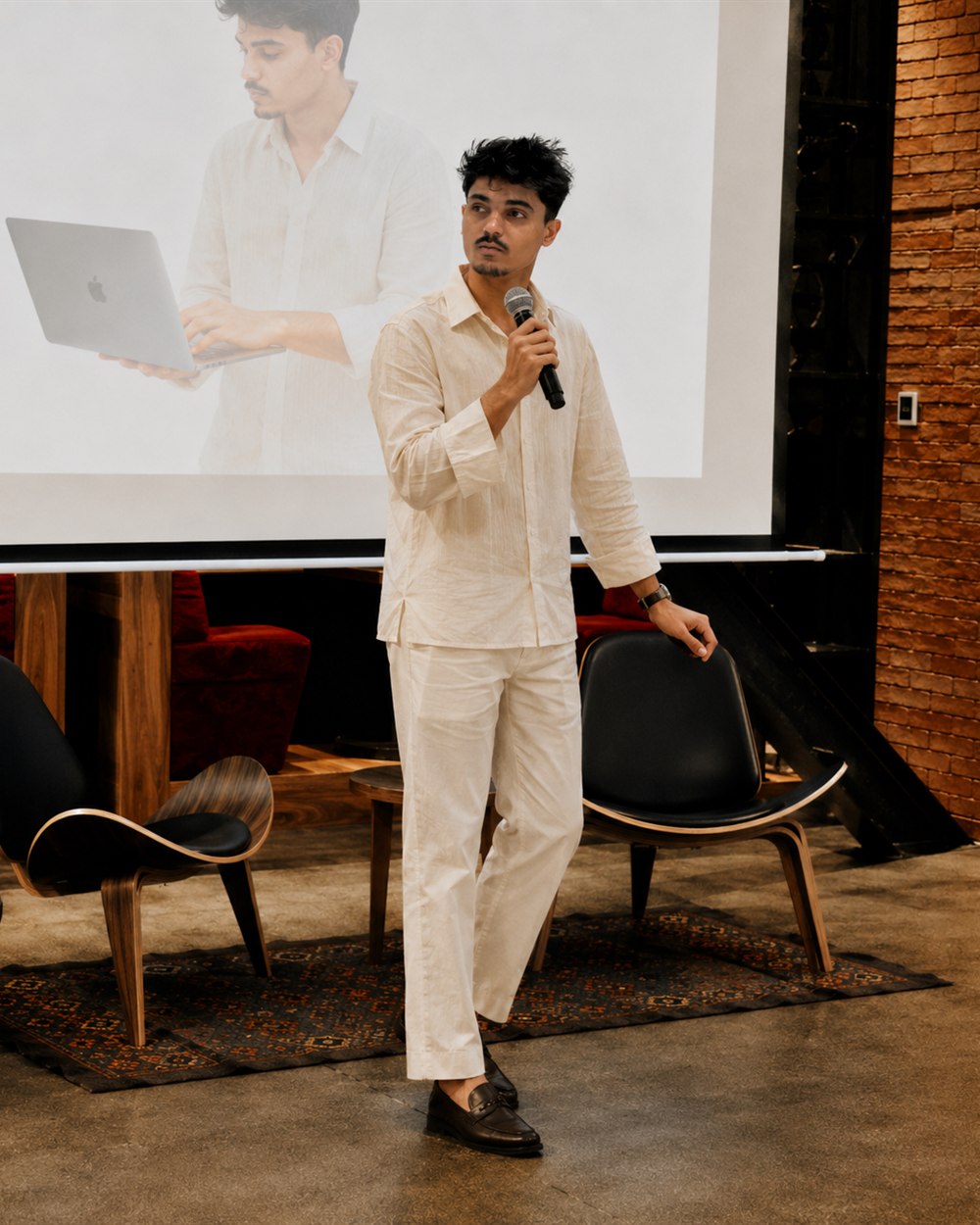 Faijas V, digital marketing mentor, speaking at a session in Kerala